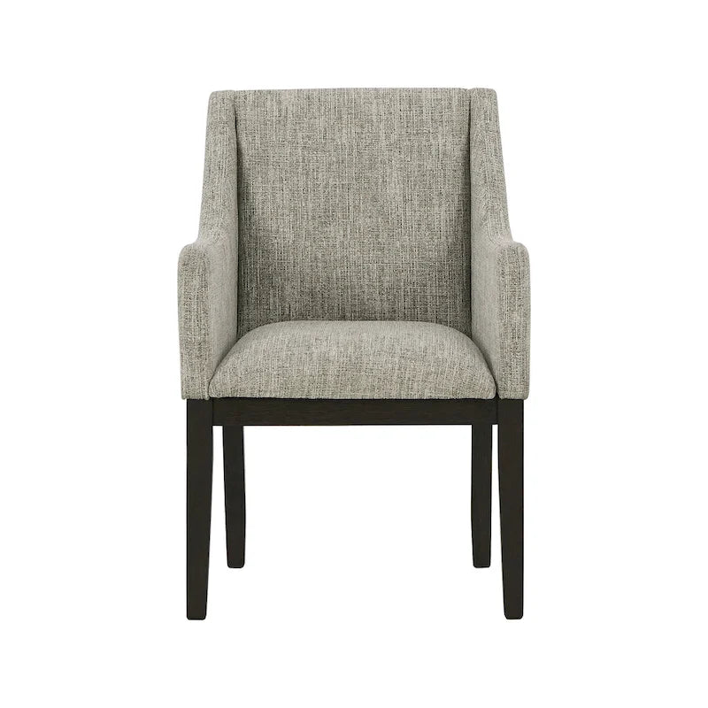 Burkhaus Dark Brown Dining Upholstered Arm Chair, Set of 2 - 21W x 24D x 36H