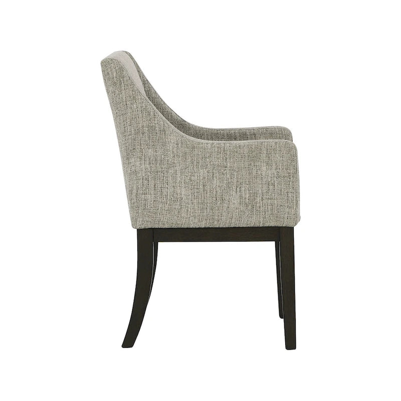 Burkhaus Dark Brown Dining Upholstered Arm Chair, Set of 2 - 21W x 24D x 36H