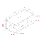 Farrow Dark Walnut and Sand Black 47-inch 1-Shelf Coffee Table by Furniture of America