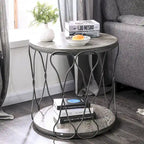 Lizi Rustic Grey 24-inch Metal 1-Shelf Side Table by Furniture of America