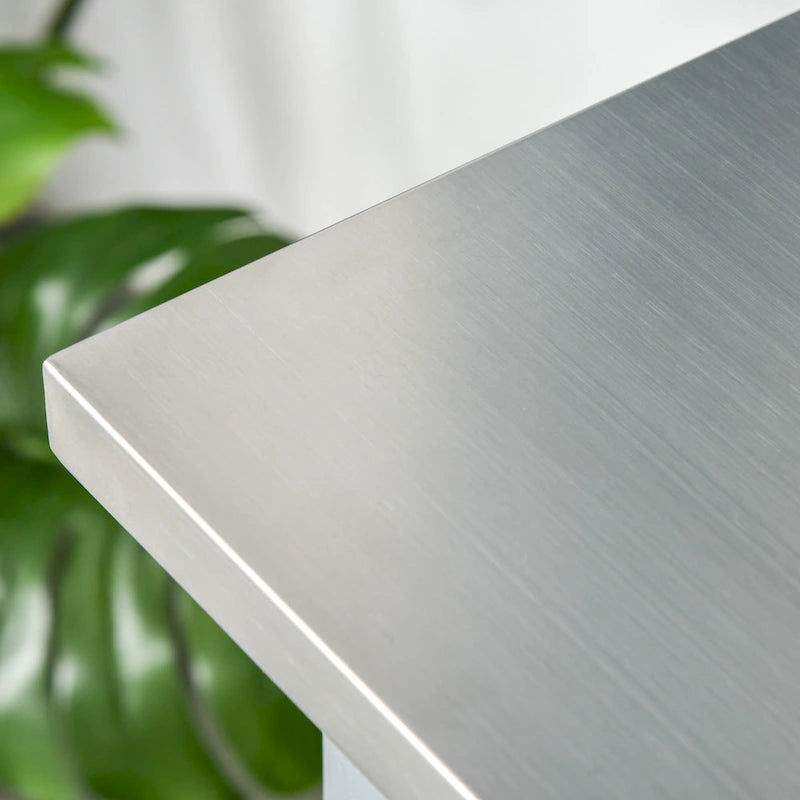 HOMCOM Kitchen Island Stainless Steel Top Rolling Utility Cart with Drawers, Shelves - Grey