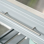 HOMCOM Kitchen Island Stainless Steel Top Rolling Utility Cart with Drawers, Shelves - Grey