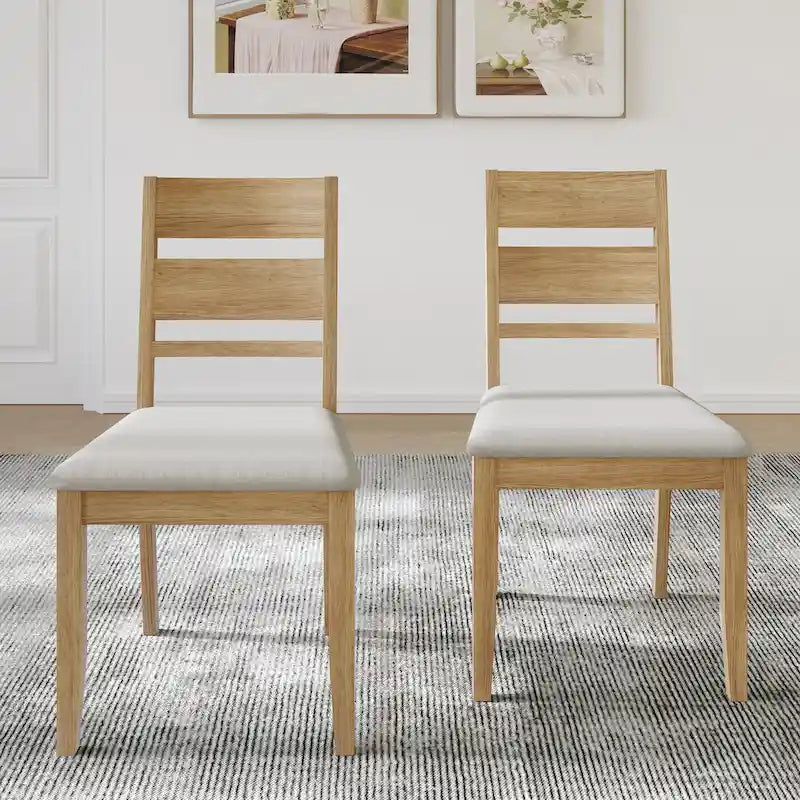 CraftPorch Elegant Wooden Dining Chairs (Set of 2) - N/A