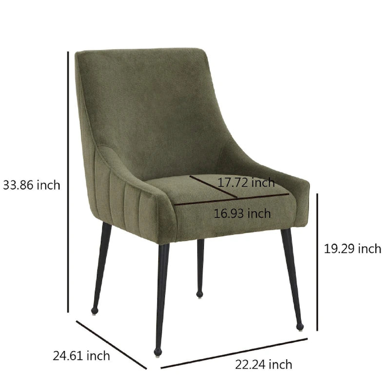Irina Dining Chair Velvet Side Chair with Stainless Steel Leg