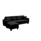 Living room sofa with convertible chaise longue