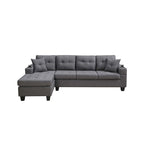 Living room sofa with convertible chaise longue