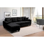 Living room sofa with convertible chaise longue