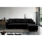 Living room sofa with convertible chaise longue
