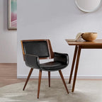Carson Carrington Kjerringvag Faux Leather Mid-Century Dining Chair with Metal Legs