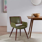Carson Carrington Kjerringvag Faux Leather Mid-Century Dining Chair with Metal Legs