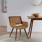 Carson Carrington Kjerringvag Faux Leather Mid-Century Dining Chair with Metal Legs