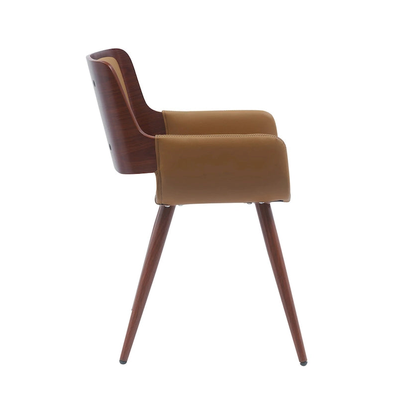 Carson Carrington Kjerringvag Faux Leather Mid-Century Dining Chair with Metal Legs
