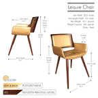 Carson Carrington Kjerringvag Faux Leather Mid-Century Dining Chair with Metal Legs