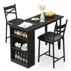 Modern Expandable Dining Table Set with 3 Storage - N/A