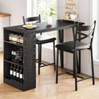 Modern Expandable Dining Table Set with 3 Storage - N/A