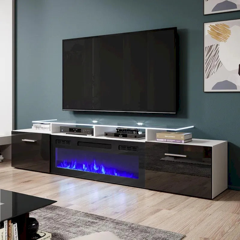 Rova EF Electric Fireplace Modern 75 TV Stand