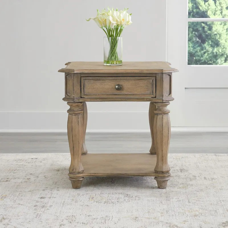 Magnolia Manor End Table for Living Room- 2 Finish Options - W24 x D28 x H24