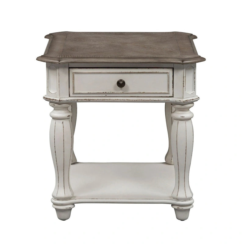 Magnolia Manor End Table for Living Room- 2 Finish Options - W24 x D28 x H24