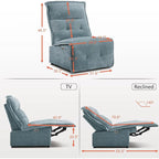 MCombo Armless Power Recliner Chair with USB Ports, 3.5 Wall Clearance Electric Reclining Sofa Chair for Living Room, ALR01