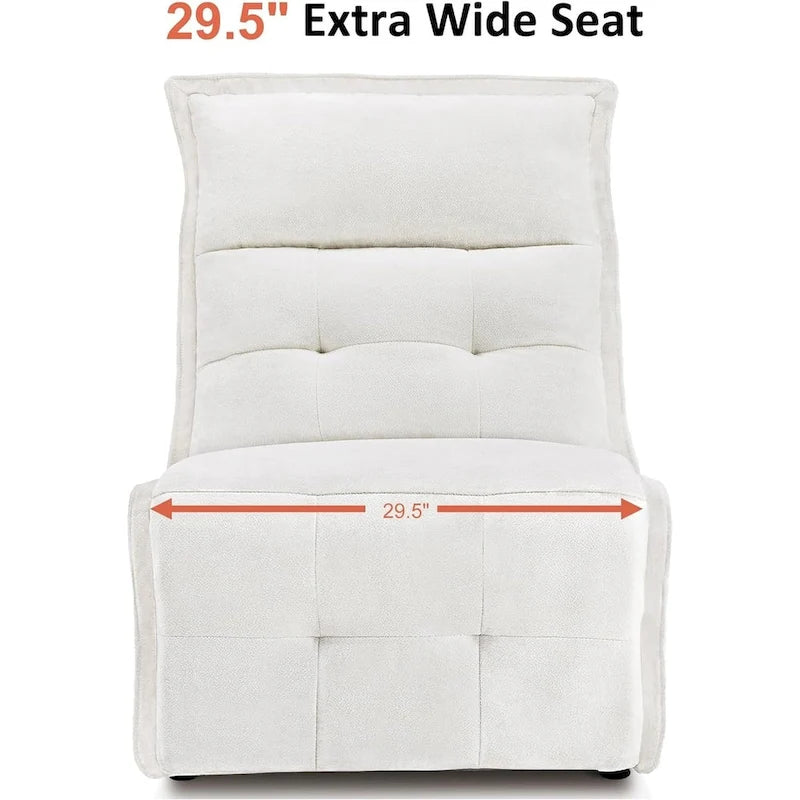 MCombo Armless Power Recliner Chair with USB Ports, 3.5 Wall Clearance Electric Reclining Sofa Chair for Living Room, ALR01