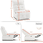MCombo Armless Power Recliner Chair with USB Ports, 3.5 Wall Clearance Electric Reclining Sofa Chair for Living Room, ALR01