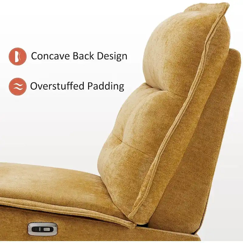 MCombo Armless Power Recliner Chair with USB Ports, 3.5 Wall Clearance Electric Reclining Sofa Chair for Living Room, ALR01