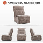 MCombo Armless Power Recliner Chair with USB Ports, 3.5 Wall Clearance Electric Reclining Sofa Chair for Living Room, ALR01