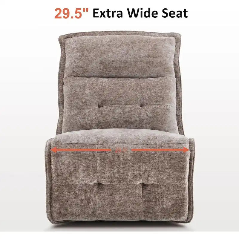 MCombo Armless Power Recliner Chair with USB Ports, 3.5 Wall Clearance Electric Reclining Sofa Chair for Living Room, ALR01