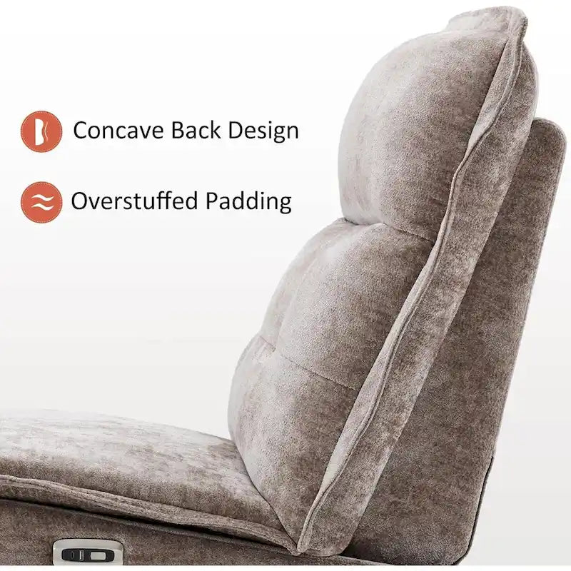 MCombo Armless Power Recliner Chair with USB Ports, 3.5 Wall Clearance Electric Reclining Sofa Chair for Living Room, ALR01