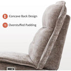 MCombo Armless Power Recliner Chair with USB Ports, 3.5 Wall Clearance Electric Reclining Sofa Chair for Living Room, ALR01