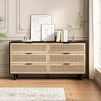 59.06 6- Drawers Rattan Storage Cabinet for Living Room