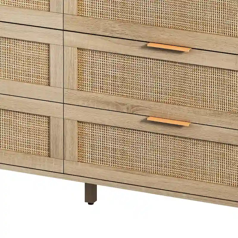 59.06 6- Drawers Rattan Storage Cabinet for Living Room