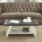 Roundhill Furniture The Gray Barn Cedar Ridge Contemporary Replicated Wood Shelf Coffee Table