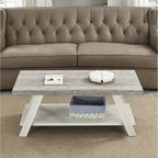 Roundhill Furniture The Gray Barn Cedar Ridge Contemporary Replicated Wood Shelf Coffee Table