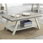 Roundhill Furniture The Gray Barn Cedar Ridge Contemporary Replicated Wood Shelf Coffee Table