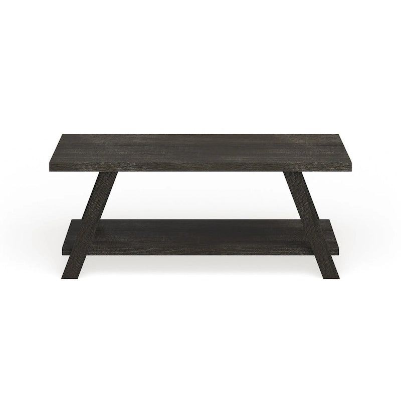 Roundhill Furniture The Gray Barn Cedar Ridge Contemporary Replicated Wood Shelf Coffee Table