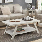 Roundhill Furniture The Gray Barn Cedar Ridge Contemporary Replicated Wood Shelf Coffee Table