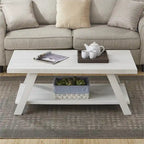 Roundhill Furniture The Gray Barn Cedar Ridge Contemporary Replicated Wood Shelf Coffee Table
