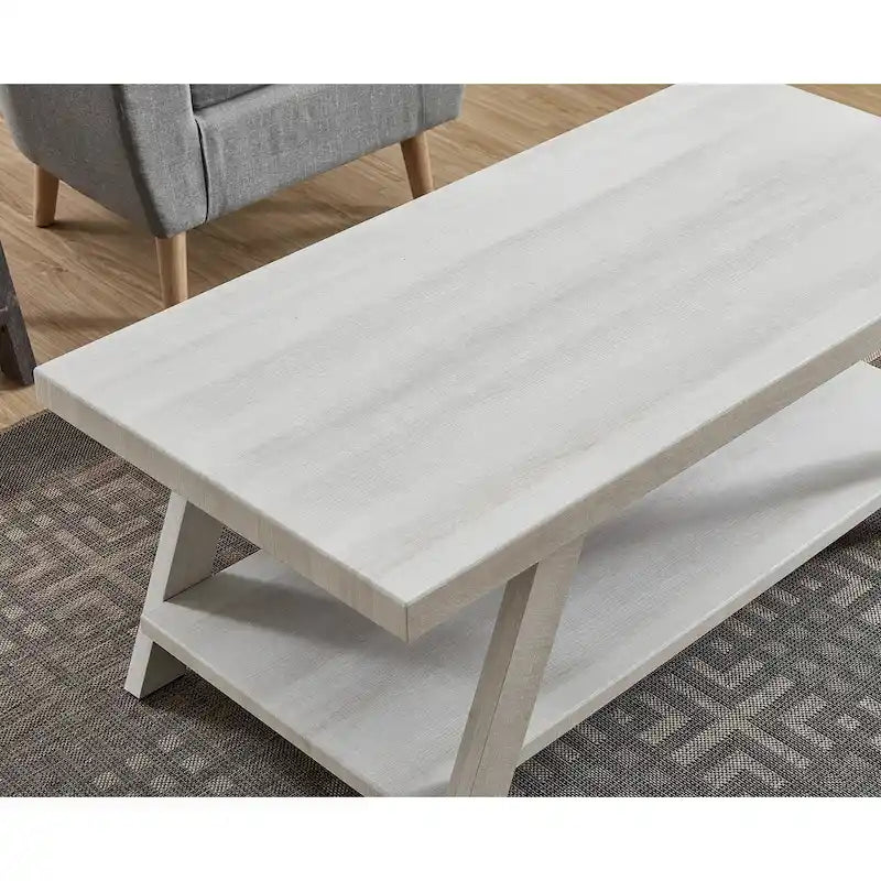 Roundhill Furniture The Gray Barn Cedar Ridge Contemporary Replicated Wood Shelf Coffee Table