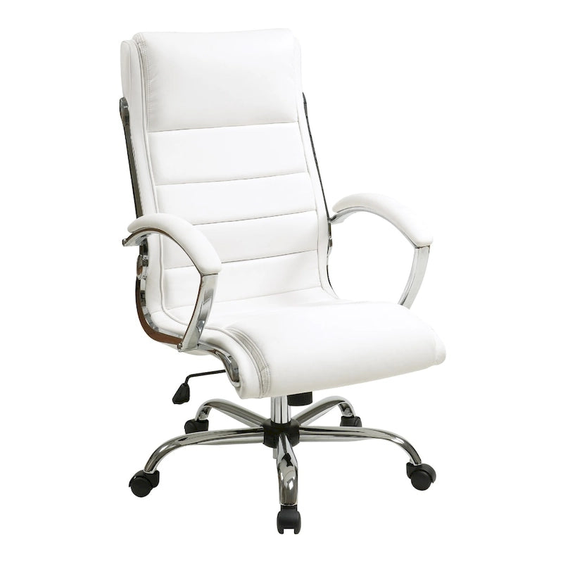 Executive Office Chair with Padded Arms in Faux Leather