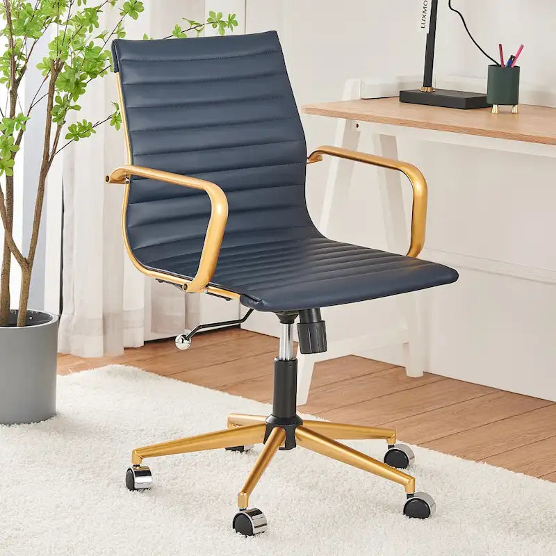 LUXMOD Ribbed Home Office Computer Chair Desk Chair