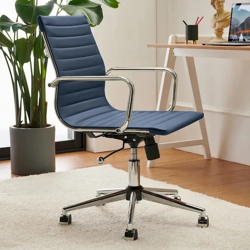 LUXMOD Ribbed Home Office Computer Chair Desk Chair
