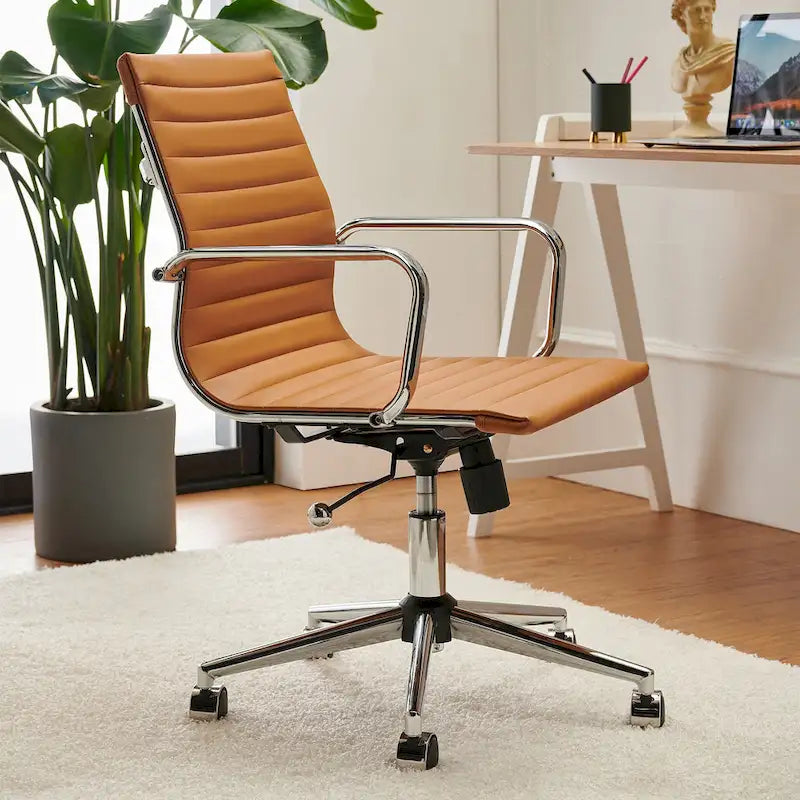 LUXMOD Ribbed Home Office Computer Chair Desk Chair