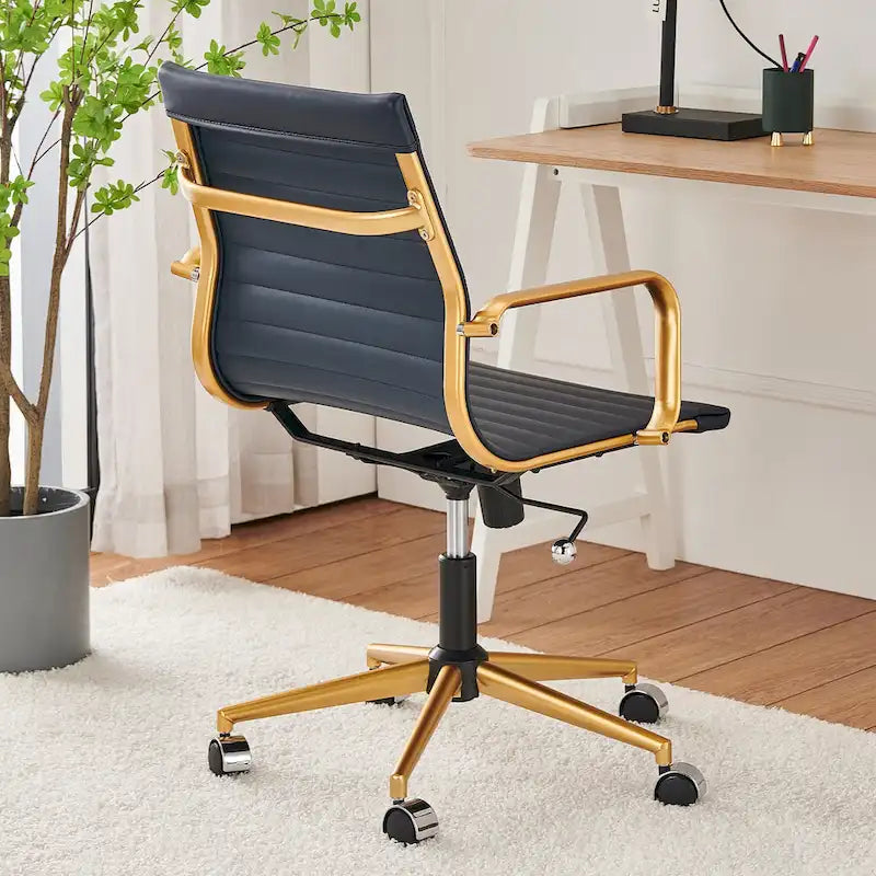 LUXMOD Ribbed Home Office Computer Chair Desk Chair