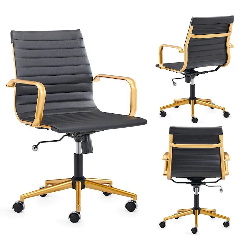 LUXMOD Ribbed Home Office Computer Chair Desk Chair