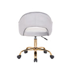 Porthos Home Camron Velvet Swivel Office Chair, Golden Chrome Legs