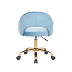 Porthos Home Camron Velvet Swivel Office Chair, Golden Chrome Legs