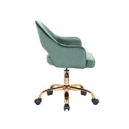 Porthos Home Camron Velvet Swivel Office Chair, Golden Chrome Legs