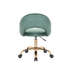 Porthos Home Camron Velvet Swivel Office Chair, Golden Chrome Legs