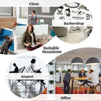 Kinbor 3-seat Waiting Room Chair, PU Leather Airport Reception Bench, Guest Chair for Bank Salon Office Hospital